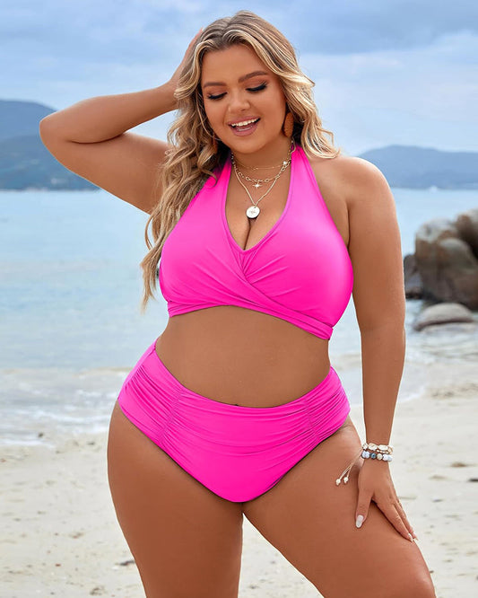 🩱2025 HOT SALE👙 Badedrakter med magekontroll Modest bikinisett med høy midje