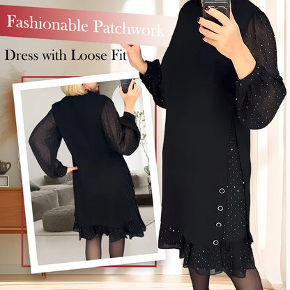 🖤Black Friday-salg: 50 % rabatt🖤🔥Kjoler med rund hals og enkle rhinestones for kvinner