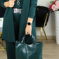 Elegant 3-delers sett: Lang cardigan, topp og bukser