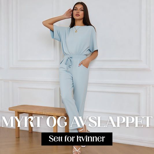 ⏳Tidsbegrenset tilbud⏰Sett med myk casual topp og bukser for kvinner