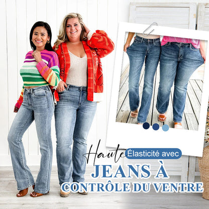✨👖 Stilige jeans i stor størrelse med høy elastisitet som strammer magen