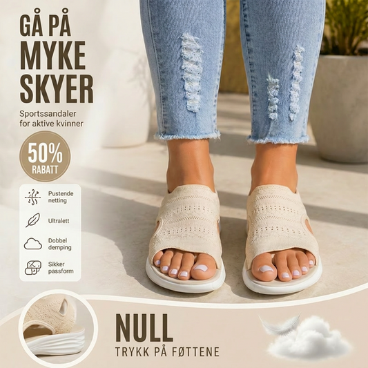 👡🌬️ Dame Pustende Plattformsandaler i Strikk – Lett Hæl – Betaling ved Levering ✨✅