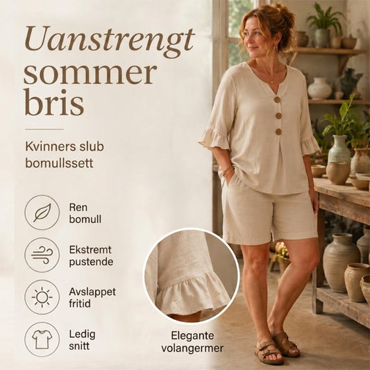 To-delt fritidsantrekk i bomull for damer