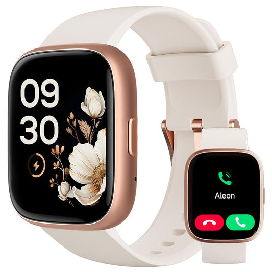 Smartklokke for kvinner og menn, treningsmåler med mulighet for å svare på/ringe samtaler, treningsklokke med søvnmåler/100 idretter/IP68 vanntett skritteller