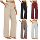 💖SISTE DAGS SALG 50 % RABATT💖Damebukse med høy midje, stretch, casual yoga, vide ben