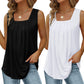 🏖️SOMMER-SPESIALTILBUD 60 % RABATT!!👕Ermeløs T-skjorte med firkantet hals til damer✨Myk og elastisk basis-camisole som passer til alt – perfekt til hverdagsbruk, pendling og ferie🇬🇧