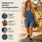 🔥50 000+ SOLGT TIL HALV PRIS💙 Løse denimshorts til dame, justerbare stropper og romslige lommer S-2XL
