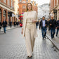 Elegant 3-delers sett: Lang cardigan, topp og bukser