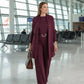 Elegant 3-delers sett: Lang cardigan, topp og bukser