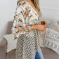 🌸Vårsalg 49 % rabatt🌸Blomstrete kimono-cardigans for damer med volanger på ermene, snøring og løst snitt i boho-stil