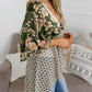 🌸Vårsalg 49 % rabatt🌸Blomstrete kimono-cardigans for damer med volanger på ermene, snøring og løst snitt i boho-stil