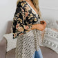 🌸Vårsalg 49 % rabatt🌸Blomstrete kimono-cardigans for damer med volanger på ermene, snøring og løst snitt i boho-stil