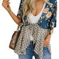 🌸Vårsalg 49 % rabatt🌸Blomstrete kimono-cardigans for damer med volanger på ermene, snøring og løst snitt i boho-stil