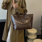 👜Hot Sale 50 % rabatt❤️Tote-veske med bokstavtrykk for kvinner