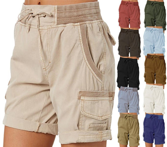 Lösa shorts med hög midja för damer