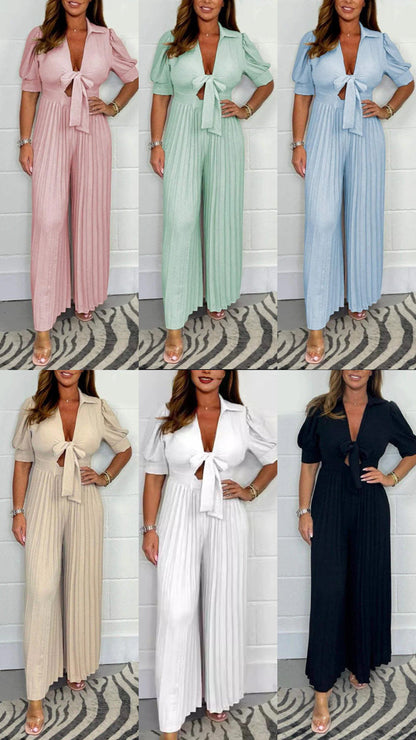 Enfarget plissert jumpsuit for damer💛💛
