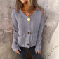 💖Begrenset salg 50 % rabatt💖Damemote Cut-Out strikket cardigan