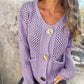 💖Begrenset salg 50 % rabatt💖Damemote Cut-Out strikket cardigan