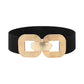 【Fabrikkens direkte salg】 Dames Vintage Gold Buckle High Elastic Leather Belt