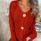 💖Begrenset salg 50 % rabatt💖Damemote Cut-Out strikket cardigan