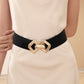 【Fabrikkens direkte salg】 Dames Vintage Gold Buckle High Elastic Leather Belt