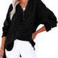 Damebluse med lange ermer og knapper i casualstil