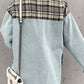 Denimjakke med lange ermer og rutete knapper