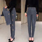 Damejeans med Høy Elastisitet og Hjertemønstret Broderi