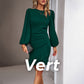 💖Elegant damekjole med puffermer og frynser forneden