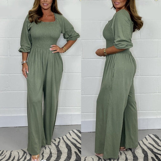 💕  2025 Nyankomne salg - 49% OFF🔥Jumpsuit med elastisk midje for kvinner