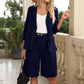 Kvinners To-delte Fritidssett med Åpen Front Topp & Bermuda Shorts