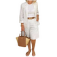 Kvinners To-delte Fritidssett med Åpen Front Topp & Bermuda Shorts