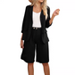 Kvinners To-delte Fritidssett med Åpen Front Topp & Bermuda Shorts