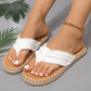 Fluffing flat flipflop i lerret for sommeren
