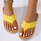 Fluffing flat flipflop i lerret for sommeren