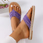 Fluffing flat flipflop i lerret for sommeren