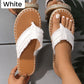 Fluffing flat flipflop i lerret for sommeren