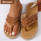 Fluffing flat flipflop i lerret for sommeren