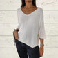 🔥Hot Sales - 60% OFF💕Dame's Batwing Sleeve Solid Color V-Neck Knit Top