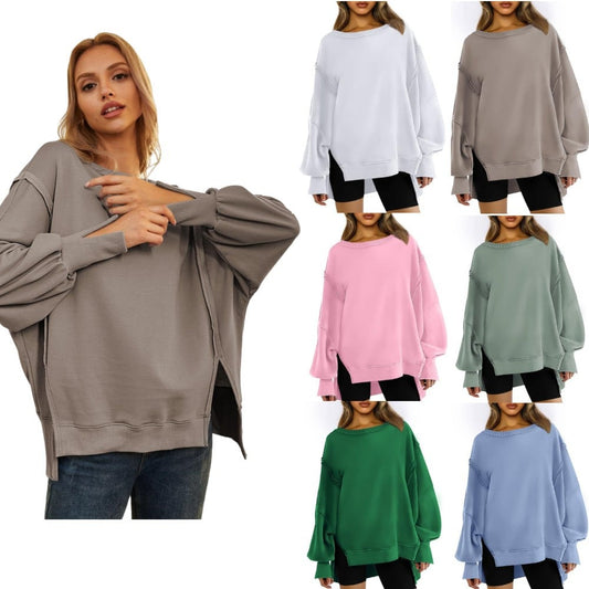 👚Oversized sweatshirts med rund hals