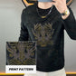 Genser med glitterglitter og tigerprint for menn