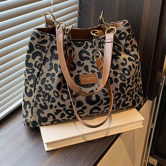 🎁Nyheter 2026 – 50 % rabatt🎒Retro-veske med leopardmønster for kvinner