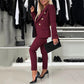 🔥🖤Svart fredag salg:50% rabatt🖤 Dobbeltspent blazer og skreddersydde bukser for dame