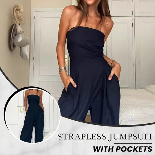 🌲Ermeløs jumpsuit med lommer💝