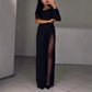🔥🖤Black Friday Sale:50% rabatt🔥Utslått jumpsuit med glitter og glitter på én skulder for dame
