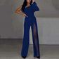 🔥🖤Black Friday Sale:50% rabatt🔥Utslått jumpsuit med glitter og glitter på én skulder for dame