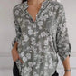 🌸Vårtilbud🌸 Bluse med blomstertrykk og paljettlomme for kvinner
