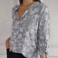 🌸Vårtilbud🌸 Bluse med blomstertrykk og paljettlomme for kvinner
