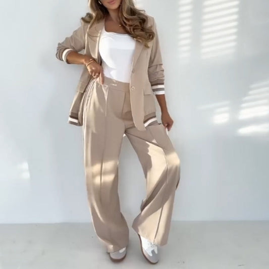 Beige 2-delt sett for kvinner
