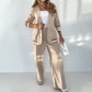 Beige 2-delt sett for kvinner